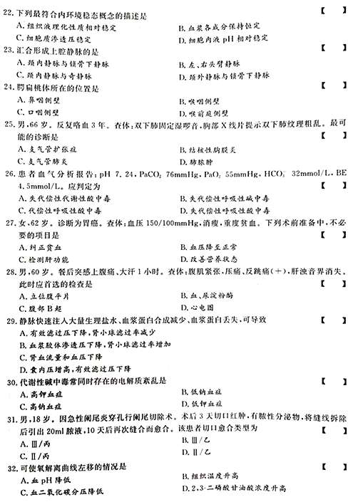 2021年成人高考专升本医学综合考试真题