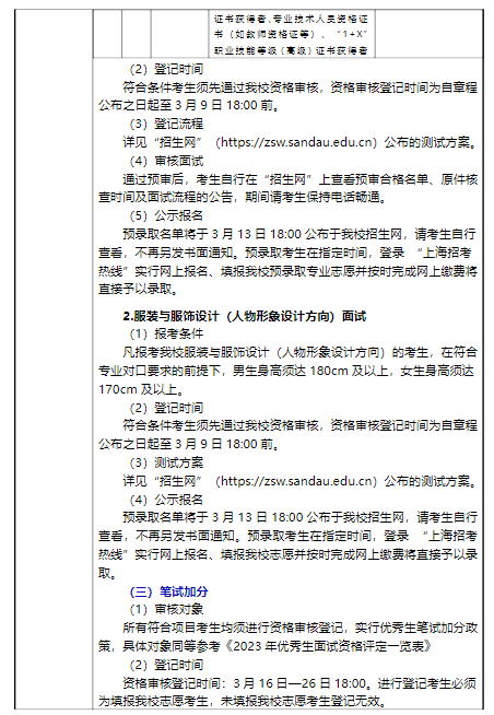 2023年上海杉达学院普通专升本招生章程