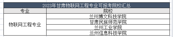 2023年甘肃物联网工程专业可以报考的院校有哪些？