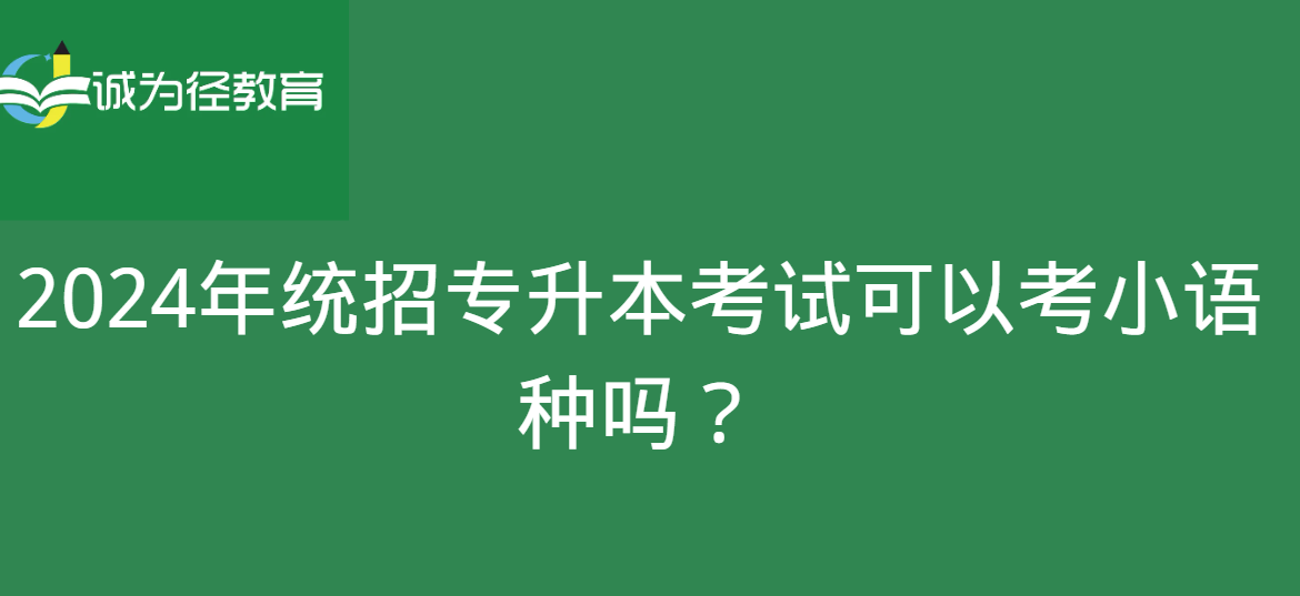 2024年统招专升本考试可以考小语种吗？