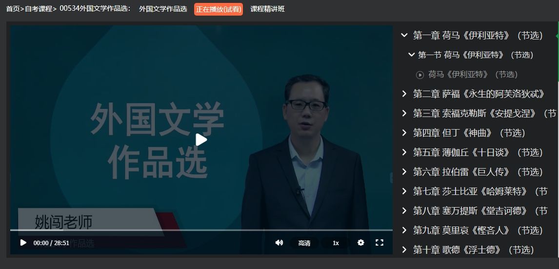 2023年十月自学考试00534外国文学作品选考试真题