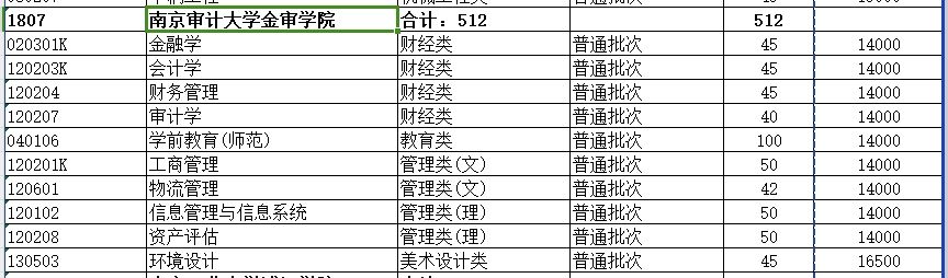 2024年南京审计大学金审学院专转本招生计划