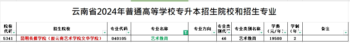 2024年云南专升本艺术教育专业可报考院校汇总