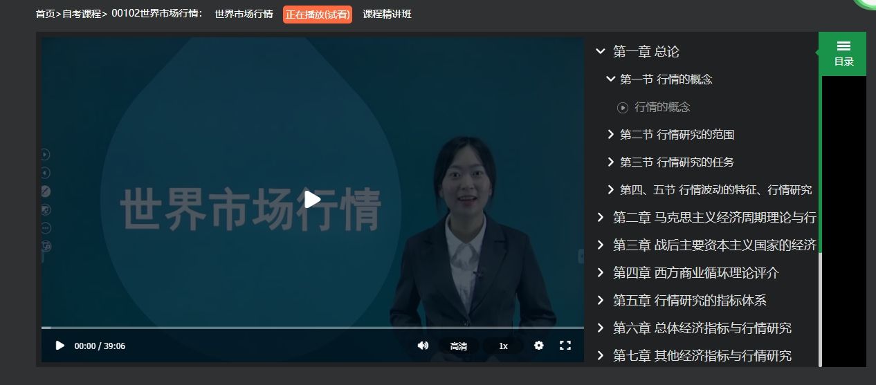 2023年十月自学考试00102世界市场行情考试真题