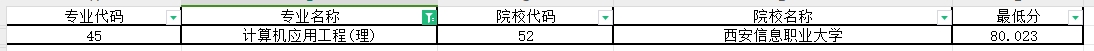 2024年陕西专升本计算机应用工程专业第一阶段录取各院校录取最低分（普通本科及职教本科）